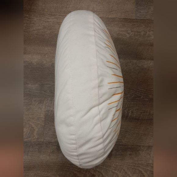 Vintage Sun Burst Round Accent Pillow Gold Gray Estate Sale Find 15" x 5" - Picture 4 of 4